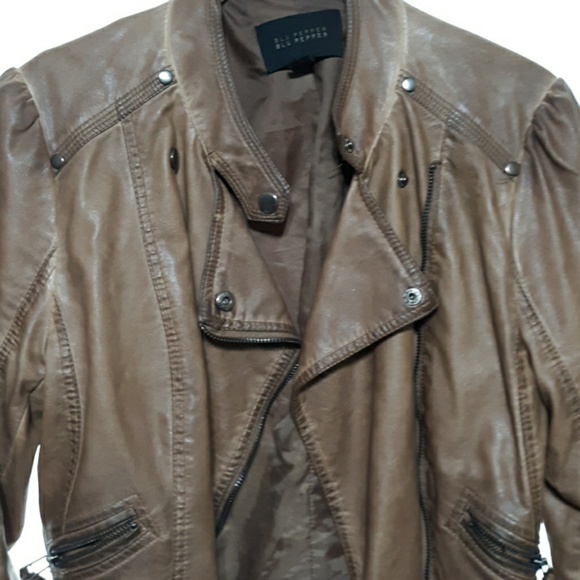 NWOT brown faux leather jacket - Picture 2 of 6